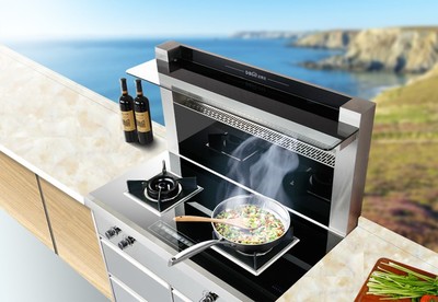 迪博尼自動清洗一體集成灶,下排式煙灶消套裝,CXW-218-T1脈沖環保灶 - 秀給網